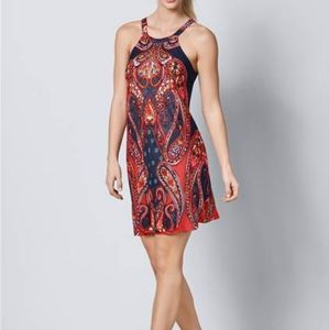 Navy & Red Paisley dress